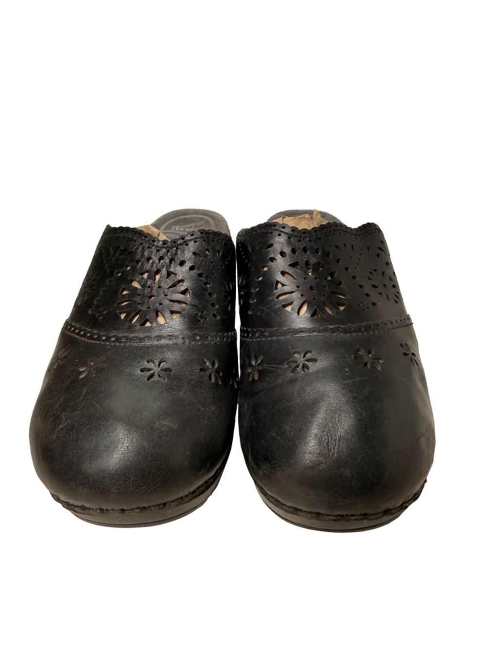 Dansko Black Leather Clogs Comfort Slip On Boho Y2K - Picture 5 of 10